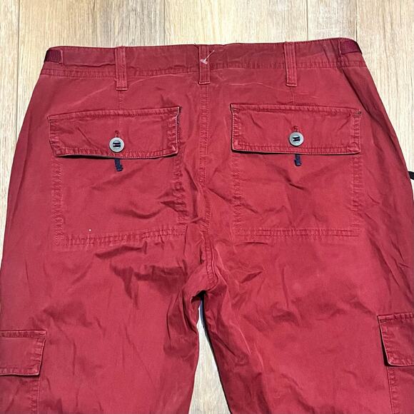 Vtg Abercrombie Fitch Convertible Cargo Pants Womens 6 Low Rise Red Flare 90s - Picture 7 of 11